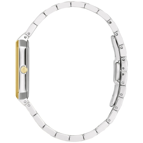 Bulova Ladies' Classic Diamond Two-Tone Stainless Steel 3-Hand Quartz Watch,White Dial Style: 98P209 Bulova