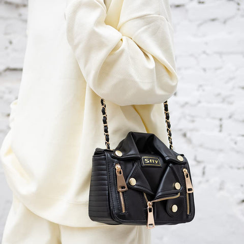 Sfly Women Satchel Chain Strap Shoulder Bag Leather Crossbody Handbags Ladies Evening Clutch Purse Unique Cute Jacket Bag Sfly