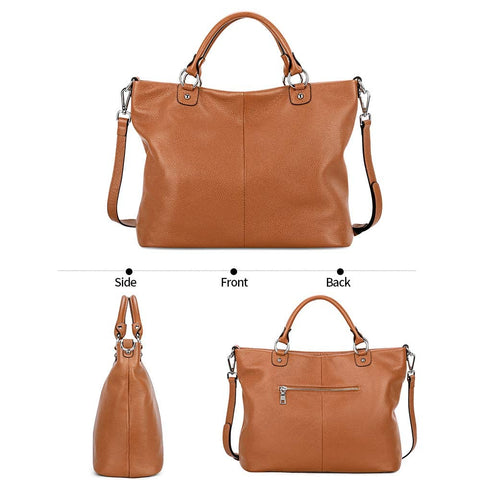 Kattee Women's Soft Genuine Leather Tote Bag, Top Satchel Purses and Handbags Kattee