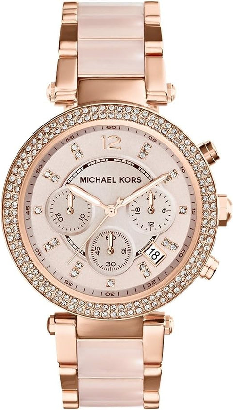 Michael Kors Parker Chronograph Rose Gold-Tone Stainless Steel Women's Watch (Model: MK5896) Michael Kors