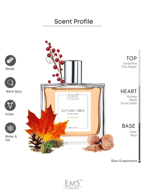 Generic NIMAL Autumn Vibes Unisex Perfume Spray for Men & Women | Eau de Parfum (EDP) | Strong and Long Lasting Fragrance | Woody Fresh Spicy | Luxury Gift for Men/Women | 50 ml Generic