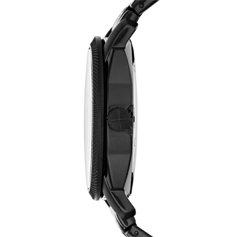 Fossil Men's Machine Quartz Stainless Steel Three-Hand Watch, Color: Black (Model: FS4775) Fossil