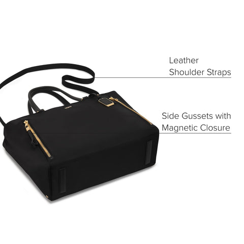 TUMI - Voyageur Valetta Large Tote - Men's & Women's Tote Bag - Tote Handbags for Everyday Use & Work - Black & Gold Hardware TUMI