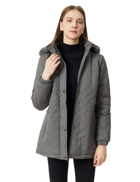 LQHHYLYX Womens Fashion Hooded Thickened Fleece Winter Soft Long Warm Jacket(Medium,Gray) LQHHYLYX