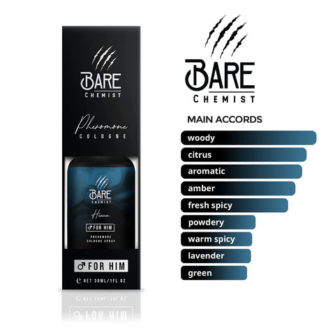 Bare Chemist Heaven Pheromone Cologne for Men – Extra Strong Concentrated Formula – Long-Lasting Fresh Scent – 1.01 Fl Oz Spray Bare Chemist