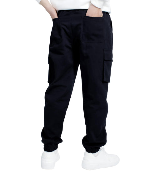 TLAENSON Boys Cargo Joggers Pants Casual Jogging Trousers Bottom for Kids Black Size 175/14-16 Years
