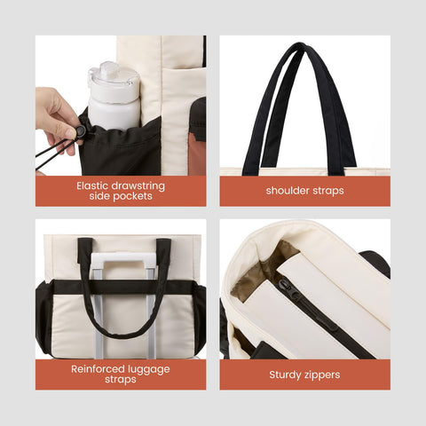 LOVEVOOK Tote Bag for Women, Puffer Work Tote with Zipper & Compartments, Travel bag Shoulder Handbag for Nurse Teacher Daily Use, Lightweight Large Totes Bag for Women