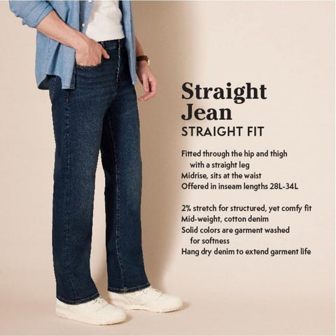 Amazon Essentials Men's Straight-Fit Stretch Jean, Rinsed, 36W x 30L Amazon Essentials