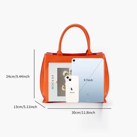 VICTORIA HYDE LONDON Lambeth Designer Handbags for Women Crossbody Tote Satchel Luxury Business Top Handle Bags for Women, Juicy Orange VICTORIA HYDE LONDON
