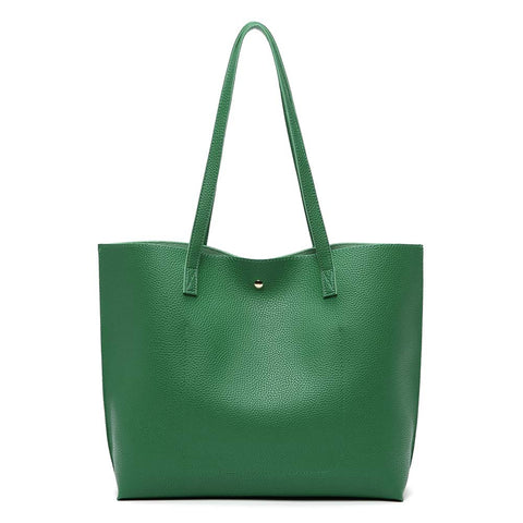 Dreubea Women's Soft Faux Leather Tote Shoulder Bag from, Big Capacity Tassel Handbag Forest Green Dreubea