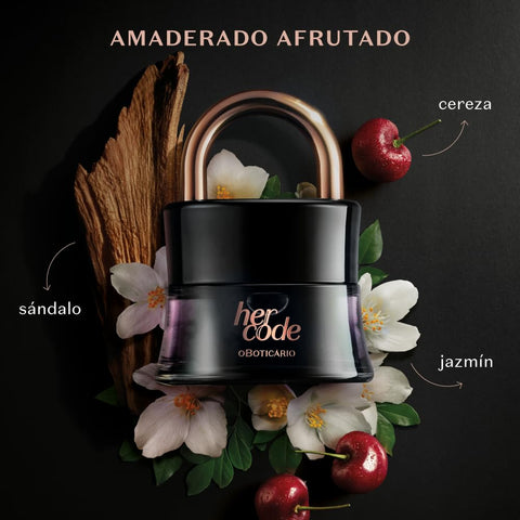 O Boticário Her Code Eau de Parfum, Long-Lasting, Fruity Floriental Fragrance Perfume for Women, 1.7 Ounce O Boticário