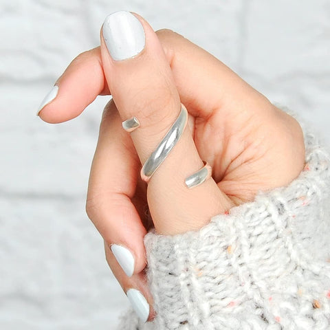 Boho-Magic 925 Sterling Silver Thumb Rings for Women Wrap Statement Ring, Adjustable (7) Boho-Magic