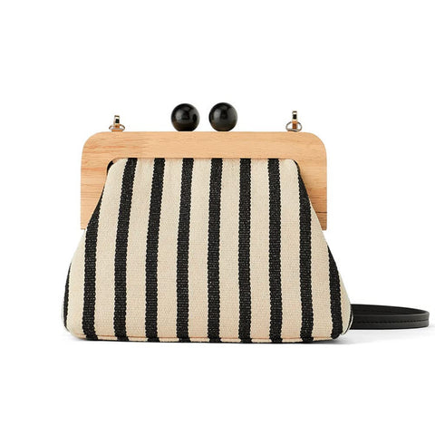 Yohora Women’s Crossbody Bag Kiss Lock Shoulder Purse Canvas Lightweight Retro Wallet Yohora