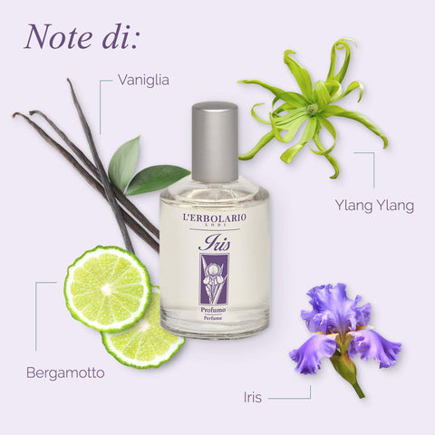 L'Erbolario Iris - Notes Of Bergamot, Iris And Vanilla - Sensual Fragrance For Women - Sweet Notes Of Iris Are Transferred To The Skin - Effuses Intensity - Long Lasting - 1.6 Oz EDP Spray L'Erbolario