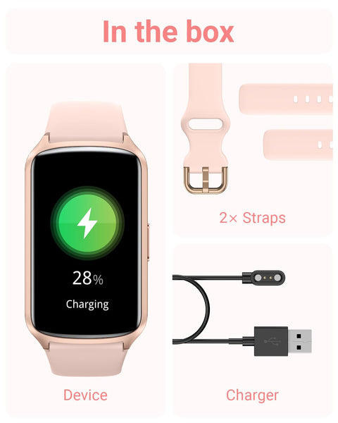 Health Fitness Tracker with 24/7 Heart Rate, Blood Oxygen, Blood Pressure, Sleep Tracker, 5ATM Waterproof Activity Trackers with Step Tracker, Pedometer (S & L Bands Included) Amzhero