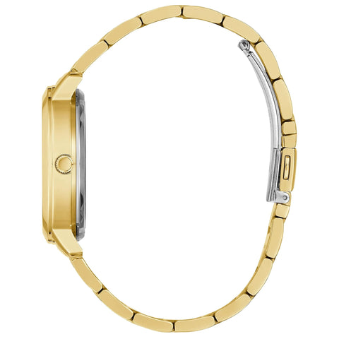 GUESS Ladies Trend Clear 36mm Watch – Glitz Dial with Gold-Tone Stainless Steel Case & Bracelet GUESS