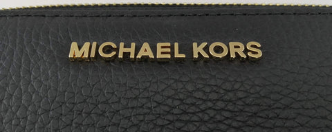 Michael Kors Women's Continental, Black/Gold, Large Sized Purse Wallet Michael Kors
