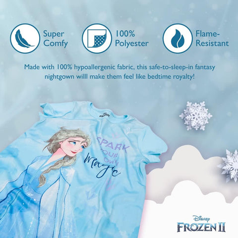 Disney Girls' Frozen 2 3-Pack Nightgown, FROZEN MAGIC 2, 4