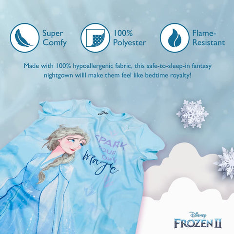 Disney Girls' Frozen 2 3-Pack Nightgown, FROZEN MAGIC 2, 4