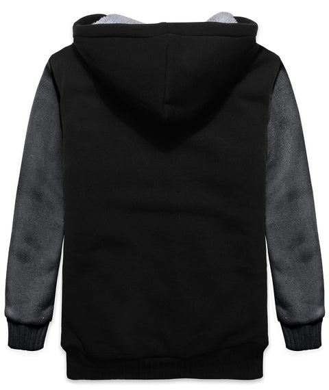 GEEK LIGHTING Boys Sherpa Lined Hoodie Kids Fleece Sweatshirt Full Zip Hooded Jacket