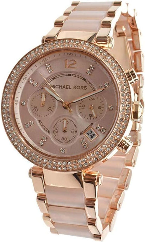 Michael Kors Parker Chronograph Rose Gold-Tone Stainless Steel Women's Watch (Model: MK5896) Michael Kors