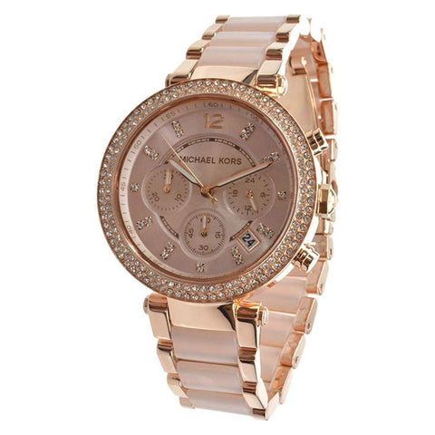 Michael Kors Parker Chronograph Rose Gold-Tone Stainless Steel Women's Watch (Model: MK5896) Michael Kors