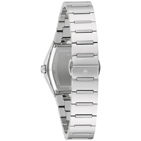 Bulova Ladies' Modern Gemini Stainless Steel 3-Hand Quartz Watch, Blue Dial Style:96L293 Bulova