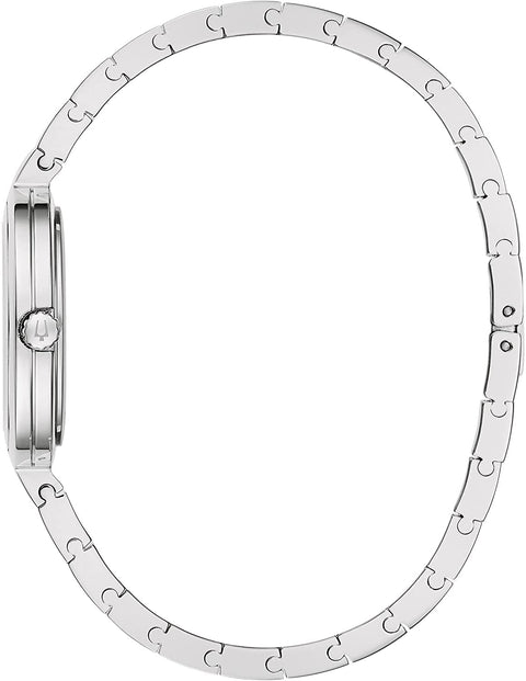 Bulova RhapsodyQuartz Ladies Watch, Stainless Steel Diamond , Silver-Tone (Model: 96P215) Bulova