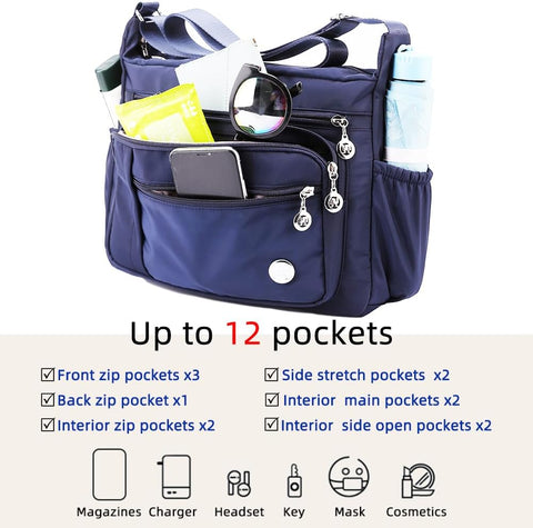 MINTEGRA Women Shoulder Handbag Roomy Multiple Pockets Bag Ladies Crossbody Purse Fashion Tote Top Handle Satchel MINTEGRA