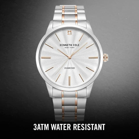 Kenneth Cole Men's Watch - Luxury Watch for Men, Stainless Steel Watch, Quartz, Water-Resistant, Sleek Design TT Silver/Gold Rose Analog Watch Kenneth Cole New York