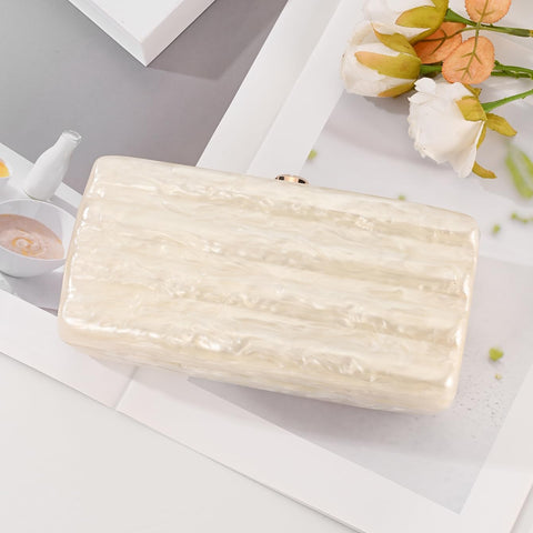 Ryxuzer Designer Handbags Clutch Purse, Mini Acrylic Shoulder Clubbing Outfits For Women Evening Clutch Pearl Phone Bag Ryxuzer