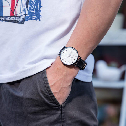 VICTORIA HYDE Couple Watches for Men Women Analog Quartz Genuine Leather Strap Waterproof Marble Dial Wristwatch Gifts Set for Lovers VICTORIA HYDE