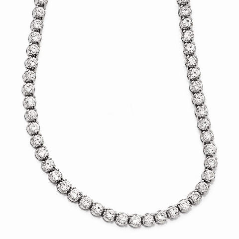 925 Sterling Silver Box Catch Closure CZ Cubic Zirconia Simulated Diamond Necklace 18 Inch Measures 5mm Wide Jewelry Gifts for Women JewelryWeb