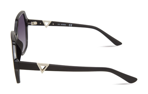 GUESS Women's Trendy Geometric Square Sunglasses, Shiny Black, 57mm GUESS