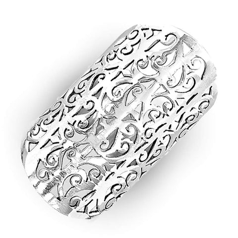 Boho-Magic Sterling Silver Ring for Women Statement Large Wide Band Full Finger (9) Boho-Magic