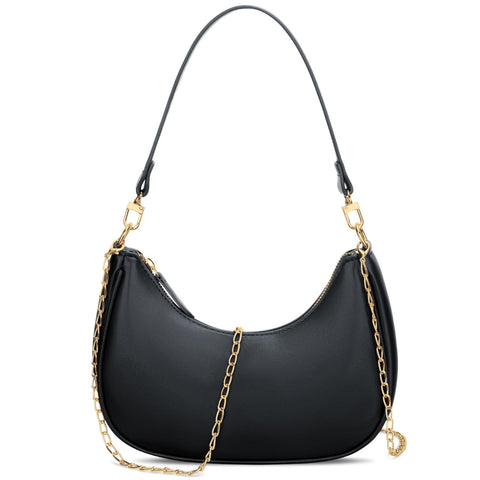 KKXIU Shoulder Bag for Women Small Purse Cute Clutch Hobo Handbag Trendy Crescent Bag-Black