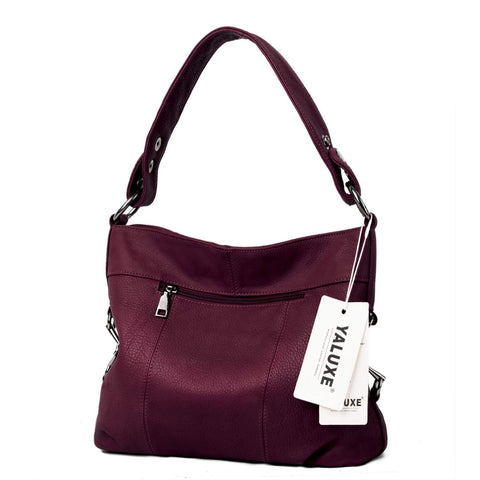 YALUXE Genuine Leather Shoulder Bag Stylish Hobo Handbag Women's Crossbody Purse Travel Top-Handle Tassel YALUXE