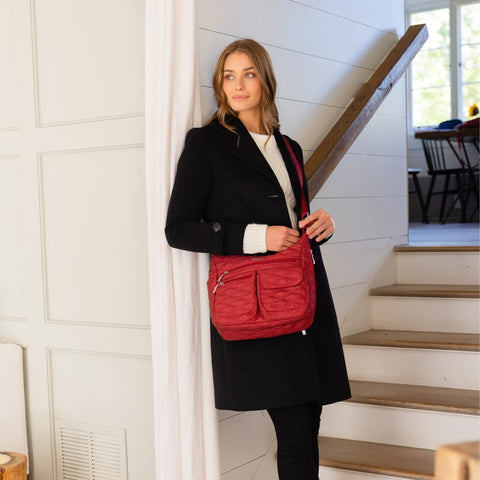 Baggallini Everywhere Bagg - Hobo Crossbody Bag for Women with RFID Wristlet – Water-resistant Travel Bag Baggallini