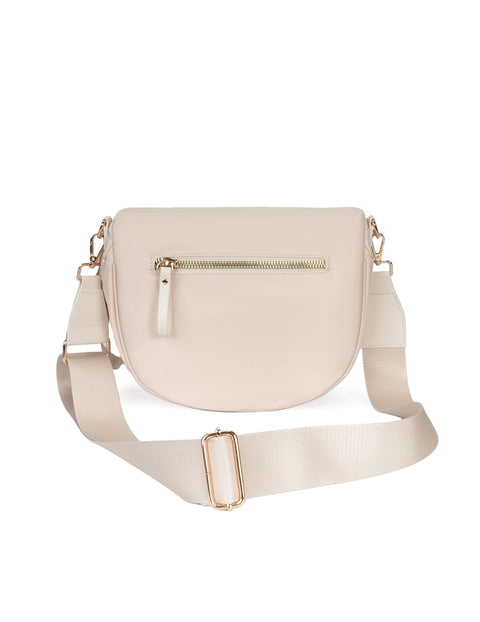FEIBOON Spacious Nylon Crossbody Bag Bum Bag Handbags Wallets Purses Trendy Shoulder Bag for Women (beige)