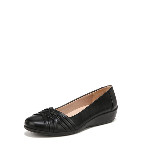 LifeStride Women's Incredible Ballet Flat Black Synthetic 8.5 M