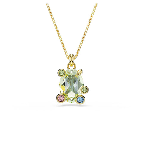 Swarovski Gema Pendant, Mixed cuts, Multicolored, Gold-Tone Finish