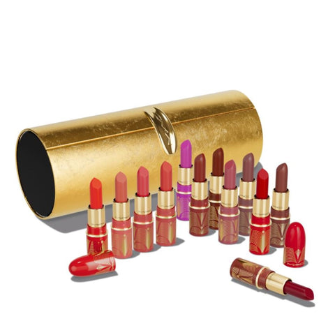 MAC Cosmetics Limited Edition Golden Girls Miniature Lustreglass Lipstick Vault x 12 - Vault and 12 Mini Lipsticks - Travel Size