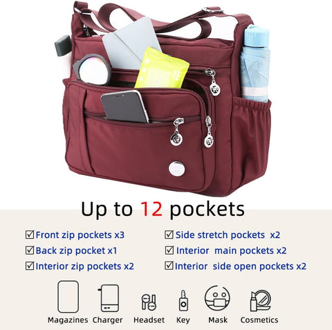 MINTEGRA Women Shoulder Handbag Roomy Multiple Pockets Bag Ladies Crossbody Purse Fashion Tote Top Handle Satchel MINTEGRA