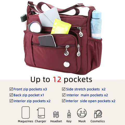MINTEGRA Women Shoulder Handbag Roomy Multiple Pockets Bag Ladies Crossbody Purse Fashion Tote Top Handle Satchel MINTEGRA