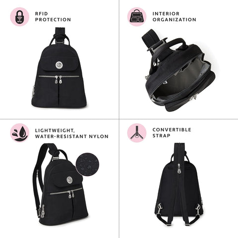 Baggallini Naples Convertible Backpack - Convertible Sling Bag for Women with Adjustable Shoulder Straps Baggallini