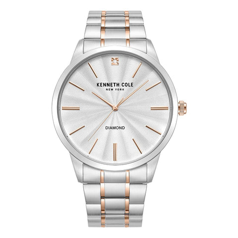 Kenneth Cole Men's Watch - Luxury Watch for Men, Stainless Steel Watch, Quartz, Water-Resistant, Sleek Design TT Silver/Gold Rose Analog Watch Kenneth Cole New York