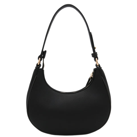 FashionPuzzle Small Crescent Shoulder Bag Underarm Purse (Black) FashionPuzzle