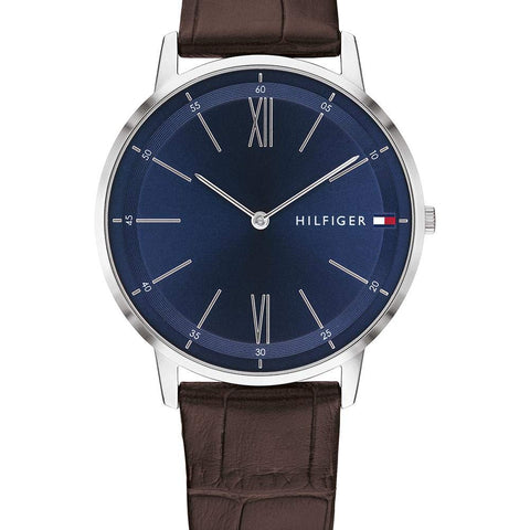 Tommy Hilfiger Men's Quartz Stainless Steel and Leather Strap Dressy Watch, Color: Brown (Model: 1791514) Tommy Hilfiger