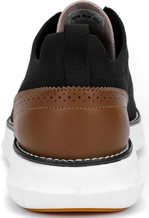 SVNKE Men's Fashion Dress Shoes Casual Oxfords Sneakers Business Breeze Tennis Comfortable Breathable Lightweight Walking Black 11.5