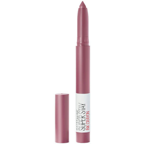Maybelline Super Stay Ink Crayon Lipstick Makeup, Precision Tip Matte Lip Crayon with Built-in Sharpener, Longwear Up To 8Hrs, Stay Exceptional, Purple Beige, 1 Count MAYBELLINE